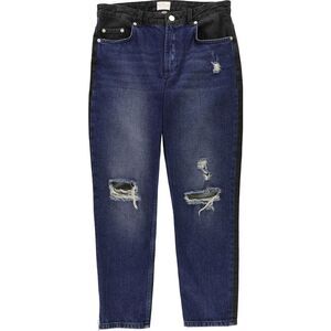 French Connection Womens Indi Mash Up Relaxed Straight Leg Cropped Boyfriend ...